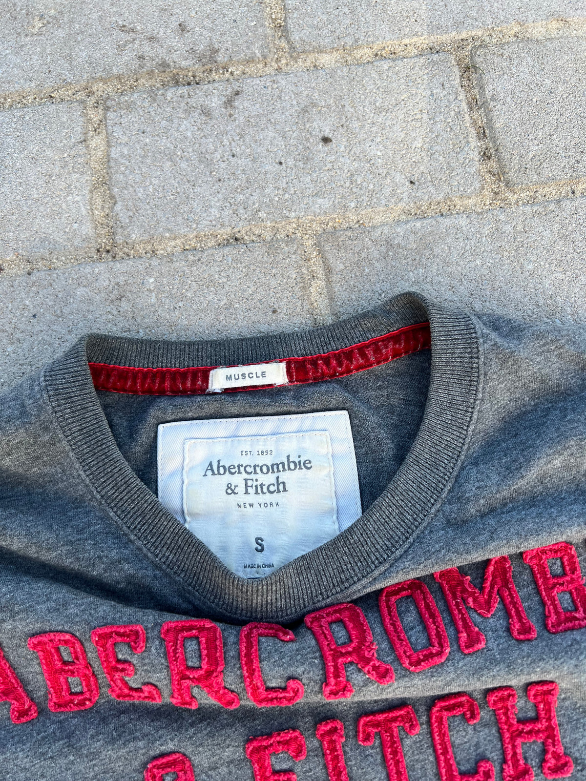 Abercrombie & Fitch crest spellout muscle fit tee S