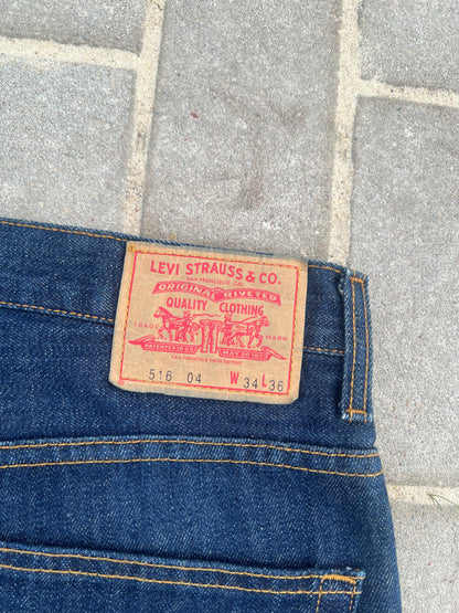 Rare Levi's 516 Flared Bootcut Jeans Marine W33 L34