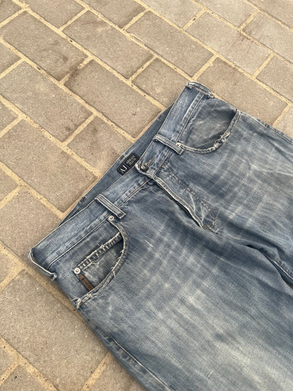 Rare Armani Jeans J05 Bootcut Jeans Grey Blue W33 L34
