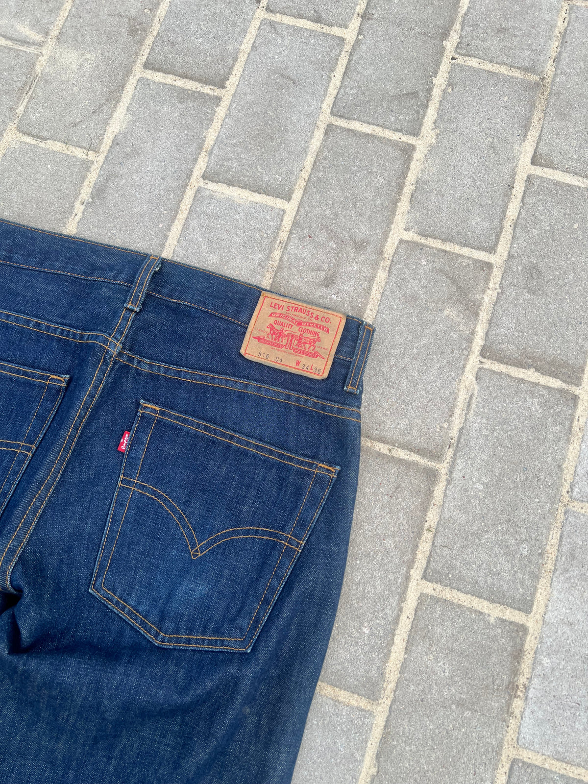 Rare Levi's 516 Flared Bootcut Jeans Marine W33 L34