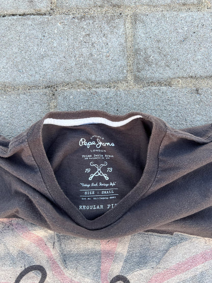 Pepe Jeans Brown Graphic Tee S