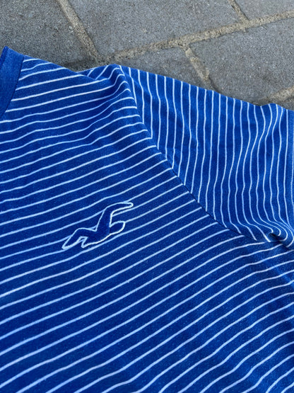 Hollister Blue Striped Henley L