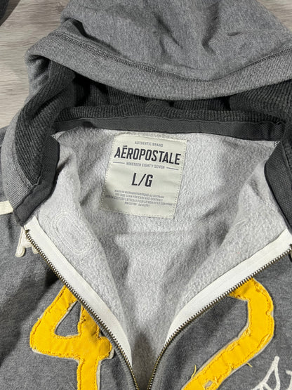 Aeropostale 2000s printed slim fit zipper L
