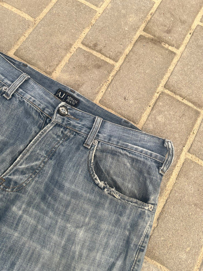 Rare Armani Jeans J05 Bootcut Jeans Grey Blue W33 L34