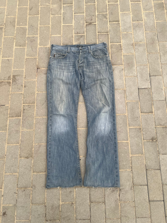 Rare Armani Jeans J05 Bootcut Jeans Grey Blue W33 L34